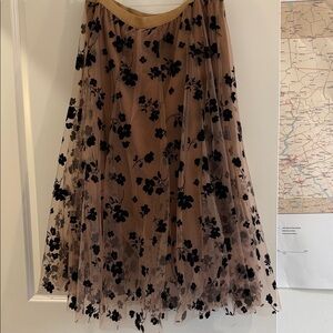Elegant Black Floral Skirt 2XL